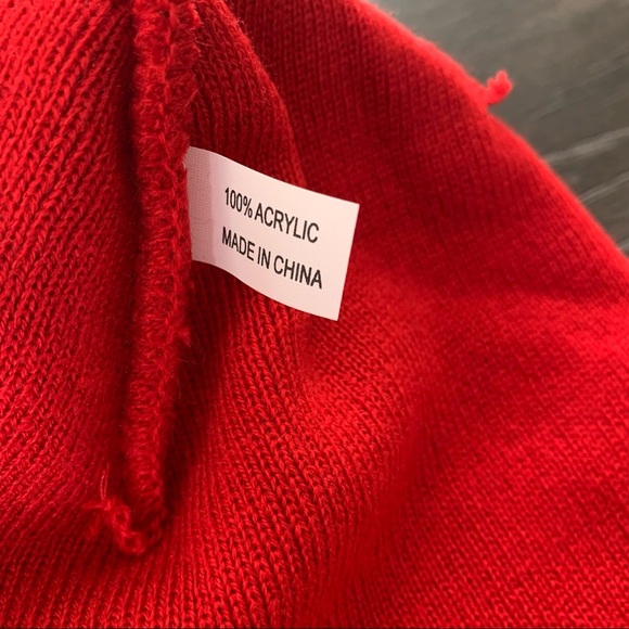 Jeffree Star Valentines Day Conversational Hearts Red Knit Beanie Stocking Cap - Picture 4 of 4